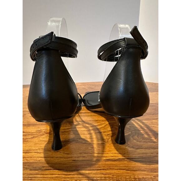 Vince Camuto Vinkely Square Toe Kitten Heel Sandal Black Size 9 NWOB - Picture 5 of 11